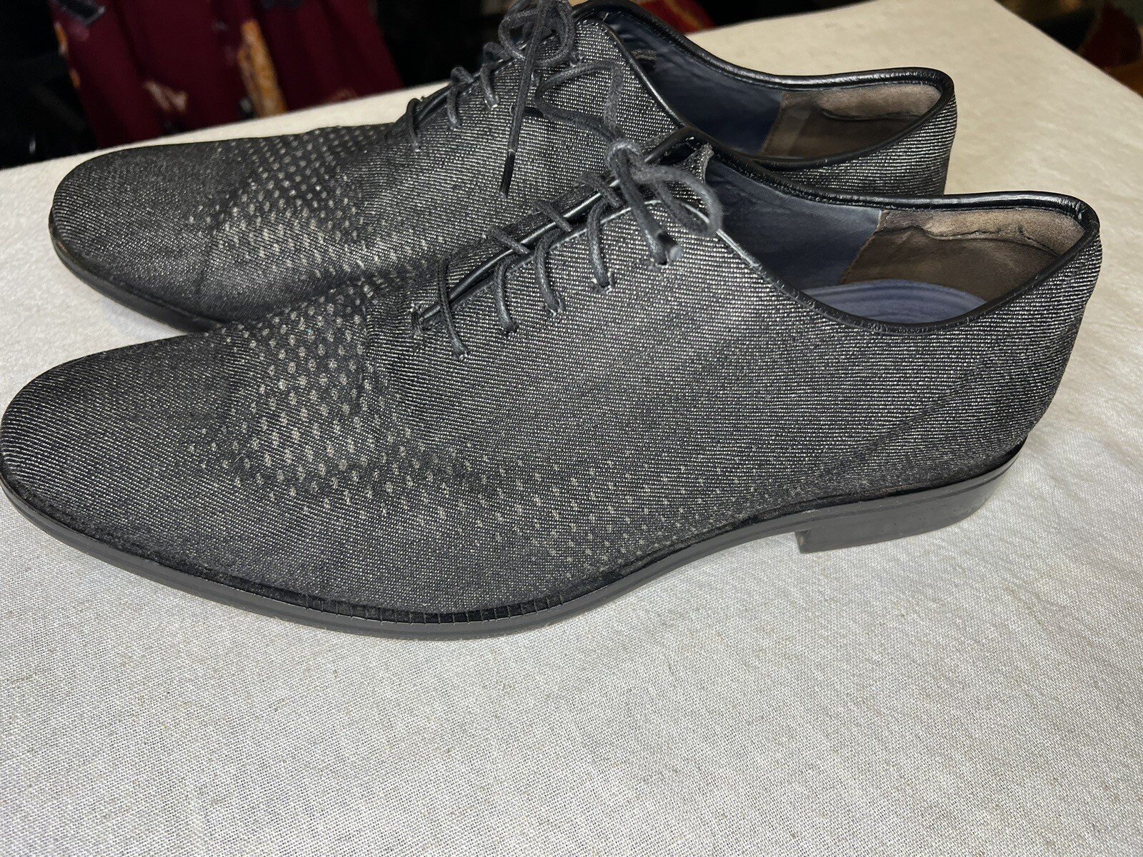 SAOLA Scarpe eleganti COLE HAAN Grand OS da uomo taglia US 11 5 tessuto grigio Oxford C25371