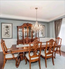 Full Dining Set, Wood, Cabinet, Dining Table, Chairs
