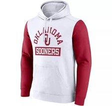 Oklahoma Sooners Men's White Colorblock Pullover Hoodie - New With Tags!