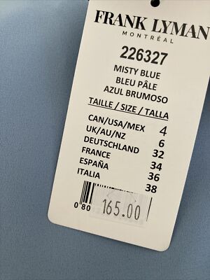 ベスト Frank Lyman Women's Blouse Size 4 Misty Blue Top V Neck Layered