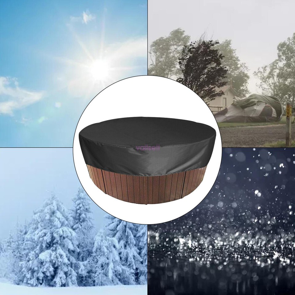 Hot Tub Bathtub Cover Round AntiUV Protector Spa Anti Dust Waterproof
