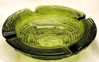 Vintage MCM Anchor Hocking Soreno Avocado Green Round Glass Ashtray 6.25” D