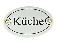 T&uuml;rschild oval K&uuml;che Geschenk Hotel Jugendherberge Information Emaille Email