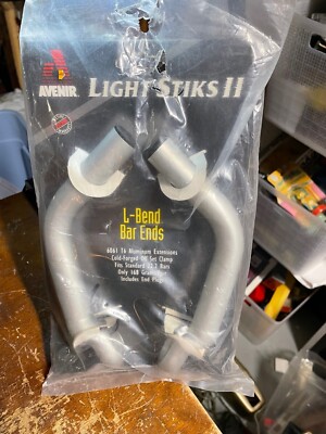 NOS Vintage 1995 AVENIR LIGHT STIKS II Silver L Bend BAR ENDS Handlebar