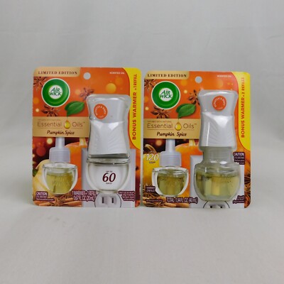 3pc Air Wick Holiday Scented Oil Refills 2 Bonus Warmers - Pumpkin Spice #9152