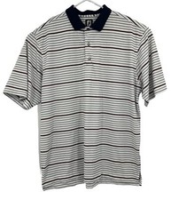 FootJoy Short Sleeve Polo Shirt White Stripe Sz XL