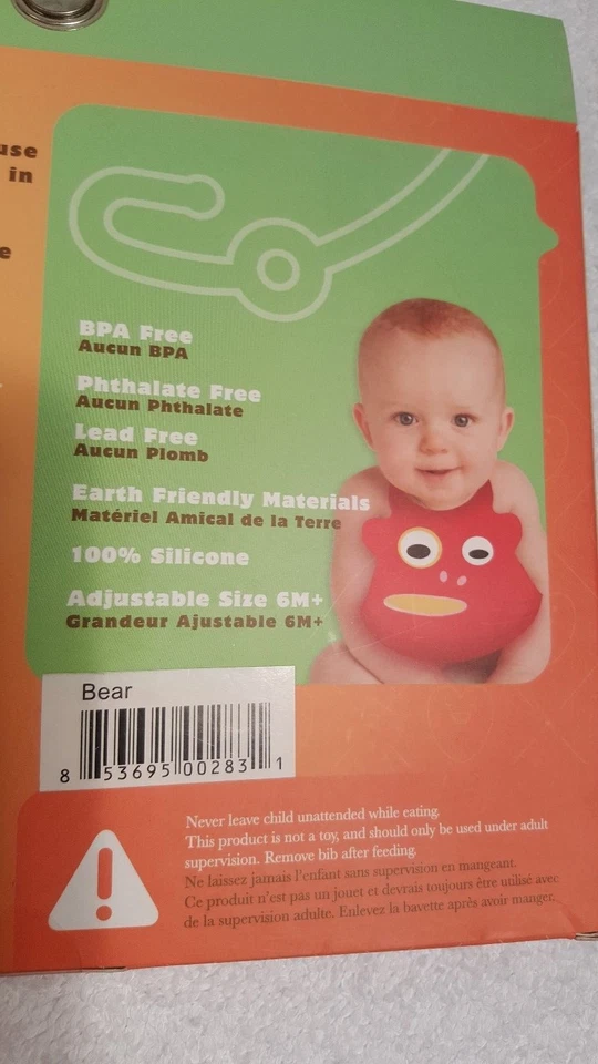 NEW Ulubulu Silicone Baby Toddler Bib Brown Dog Crumb Catcher Dishwasher Safe - Image 4 of 4