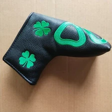 Pu Leather Blade Golf Putter Head Cover Four Leaf Black Headcover Golf Protect