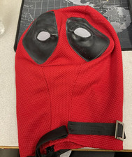 Cosplay Deadpool Full Face Mask Red Superhero Perspective Breathable Knit Hood