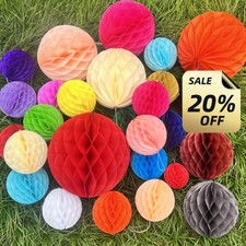 10PCS Honeycomb Paper Ball Colourful Wedding Party Christmas Hanging Decor 2025-