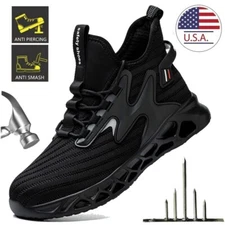 Mens Safety Work Shoes Steel Toe Boots Anti-smash Athletic Indestructible Shoes