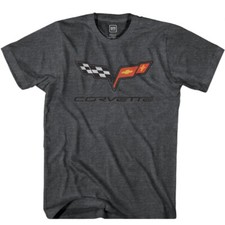 Chevrolet Corvette Crossed Flags Vintage Logo T-Shirt