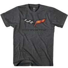 Chevrolet Corvette Crossed Flags Vintage Logo T-Shirt