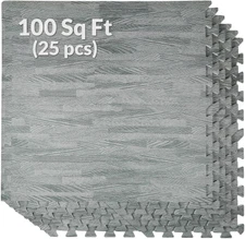 Home Aesthetics 100 Sq. Ft 3/8 Inch Thick Printed Foam Tiles (24"x24", 25 pcs)