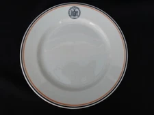 O P CO Syracuse China The Great Seal of New York Luncheon Plate Gold Black Band