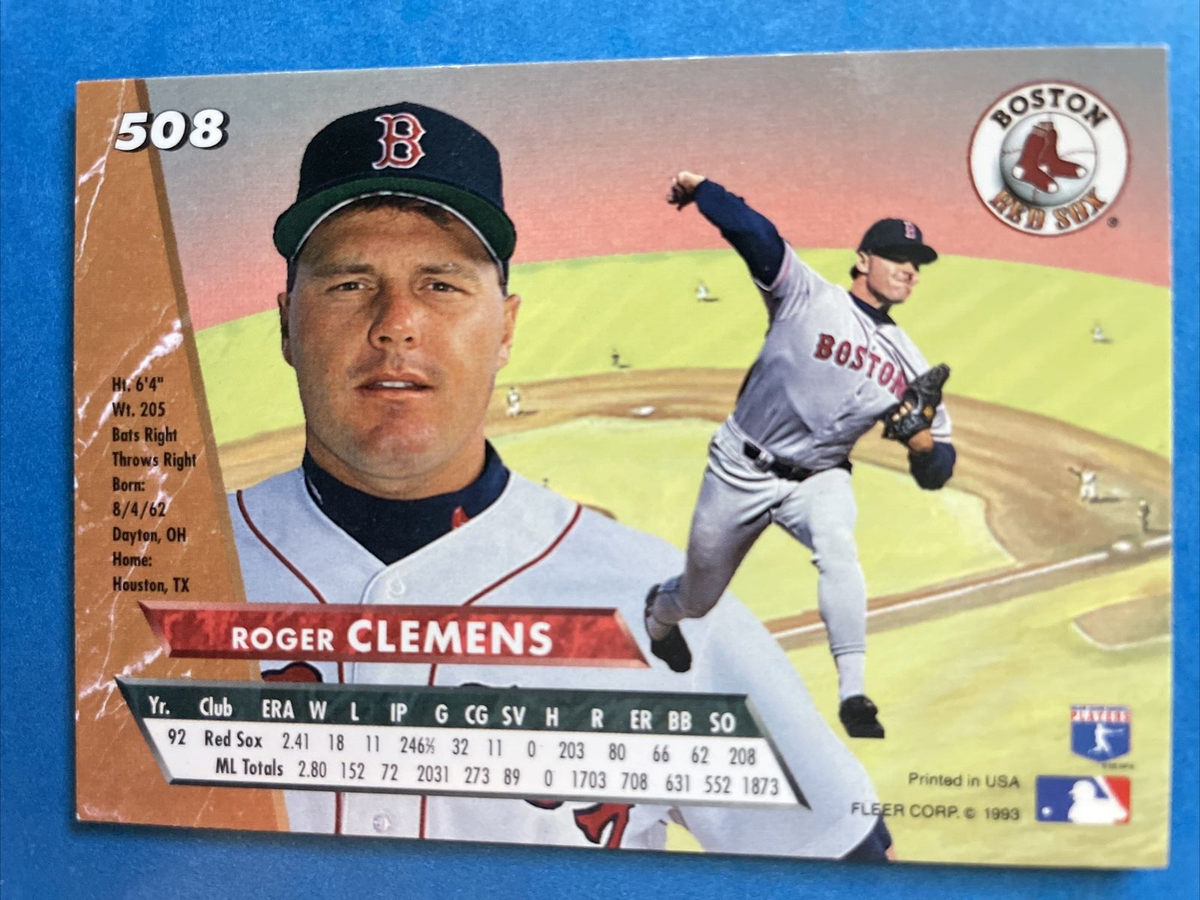 1993 FLEER ULTRA Baseball Card # 508 ROGER CLEMENS | eBay