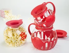 Popcorn Microwave Popper Micro-Pop Glass Patented Safe Temperature Borosilicate