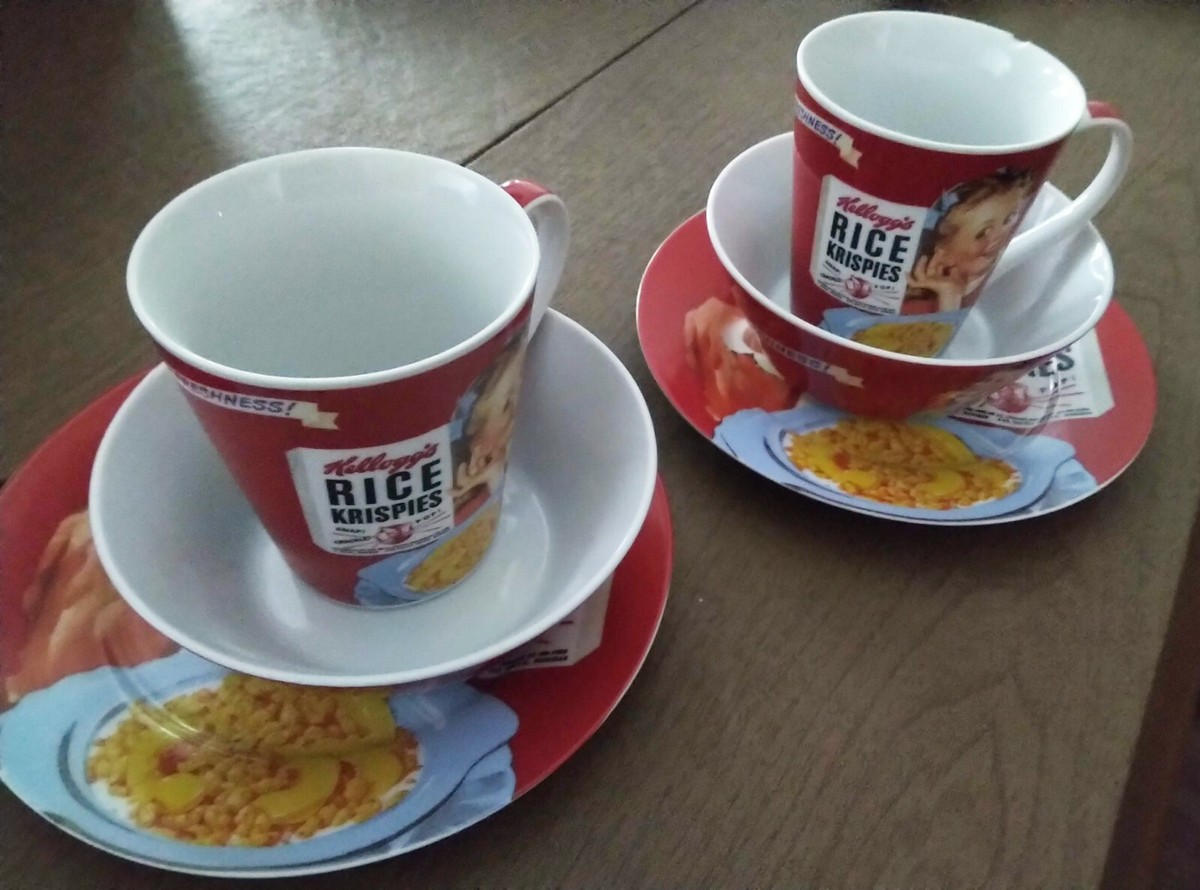 Vintage Kellogg's RiceKrispies プレートマグセット Kellogg's Vintage Kids' Rice Krispies Decorative Plate, Bowl And