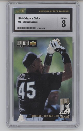 1994 Collector's Choice Michael Jordan Card #661 CSG NM/Mint 8 Rookie Card - Picture 1 of 2