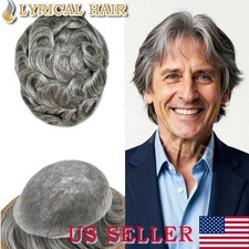 Lyrical Hair System For Men Toupee Thin Skin V-loop Human Hair Piece All PU Wig