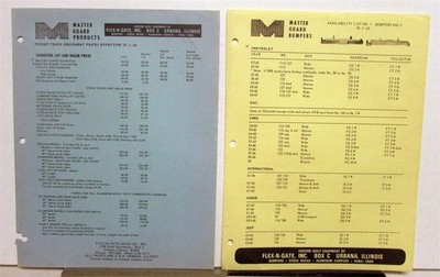 1966 Master Guard Products Bumpers For Pickup Truck Pricing Specs Data Sheets