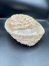 Vtg 1960s Cellophane Straw Breton Hat Cream Ribbon Bow MCM Union Made Women