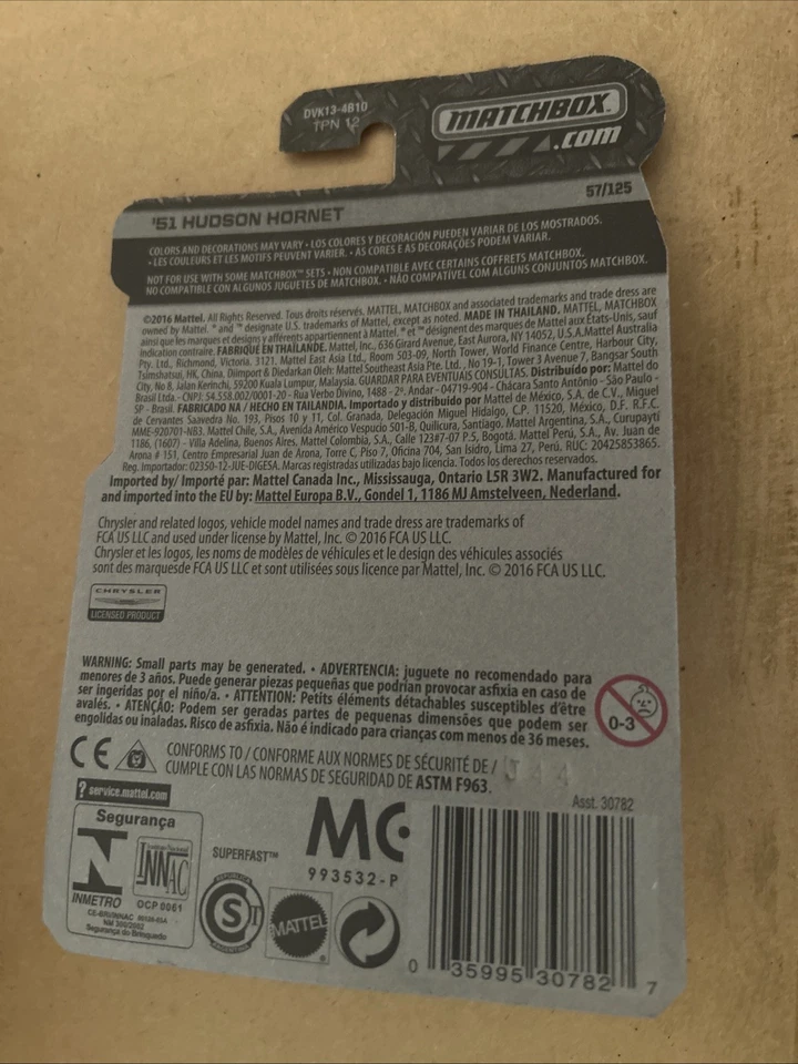 MATCHBOX ‘51 HUDSON HORNET POLICE CAR BLACK 2017 LONG CARD - Image 2 of 2