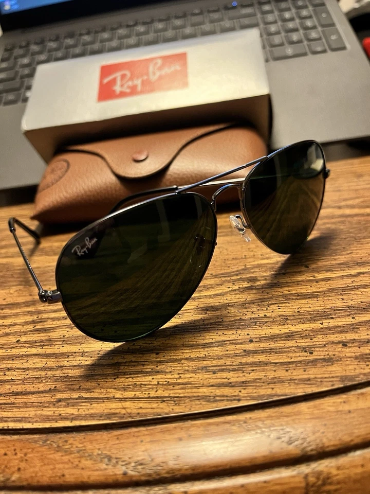 RAY-BAN AVIADORES RB3025 58mm. MONTURA DE METAL CON LENTES G-15 VERDES. NUEVO.  Foto 4 de 4