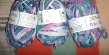 8 Skeins Moda Dea Ticker Tape Yarn Monet 9263 Discontinued Pink Jade Blue White