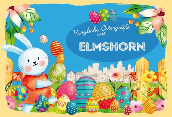 Holzschild 20X30 Cm OstergrüßE Elmshorn Ostern Deko Geschenk Holz Schild-image