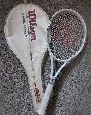 Wilson Ceramic Comp 110 OS High Beam Series Tennis Racquet 4.5'' Grip W/Cover. VG