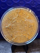 AZTEC SUN STONE Gold Gilded 2 Oz Silver Stackable Medal Korea 2023