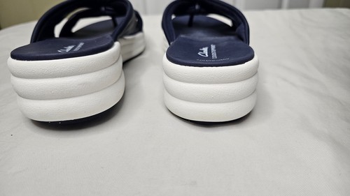 Neu ohne Etikett Clarks Cloudsteppers geknotete Pantoletten Sandalen marineblau Größe 9 - Bild 5 von 9
