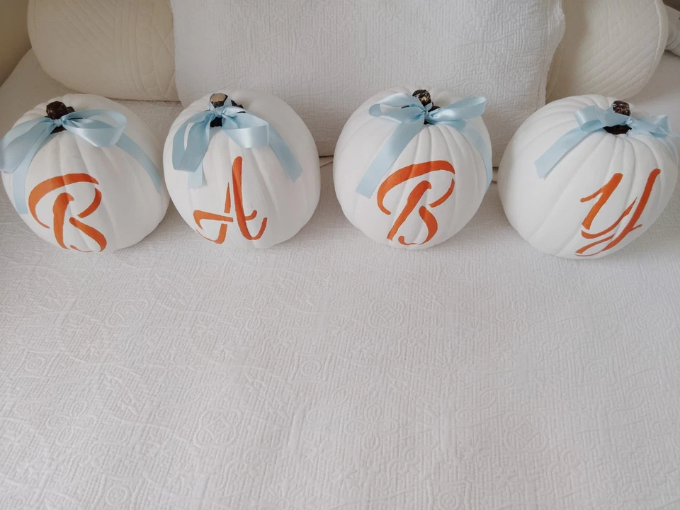 Calabazas de baby shower decoración para otoño otoño otoño baby shower 0rhogar fiesta de llegada! Foto 2 de 4