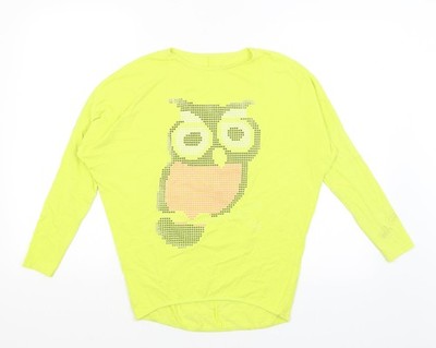 Getragenes gelbes Basic-T-Shirt Damen UK Größe 10