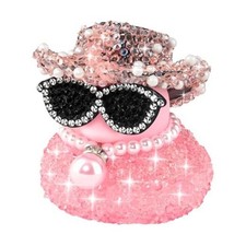Multicolor Diamond Rubber Duck Car Ornaments Funny Office Gifts Dashboard Pink
