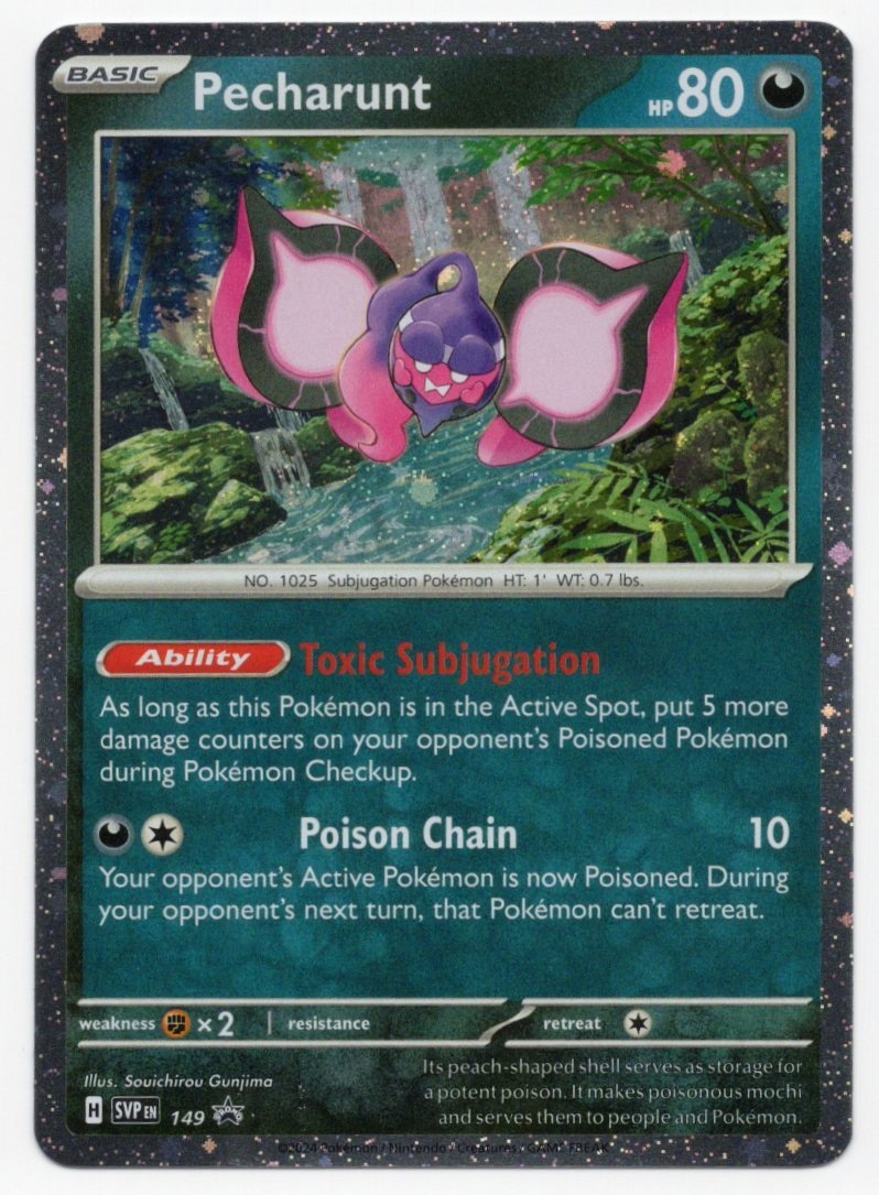 Pecharunt SVP 149 Pokemon Black Star Promo - Cosmos Holo TCG English NM