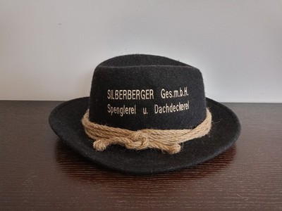 Vintage Original Murtalerhut Austrian Wool Hat Black Tyrolean Alpine Hat Size 57