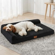 Jolifield Orthopedic Dog Bed Large Sized 36''X24'', L:36x24x3.5 IN, Black