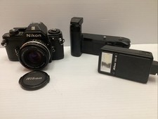 Nikon EM SLR 35mm Film Camera W Nikon Series E 50mm f/1.8 Lens - Untested As-Is