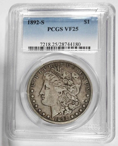 Coin 1892 S Morgan 90% Silver Dollar PCGS VF 25 KM 110 ASW 0.7734 Toned
