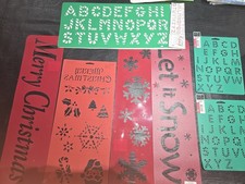 Set Of 7 Diffrent Christmas Stencils