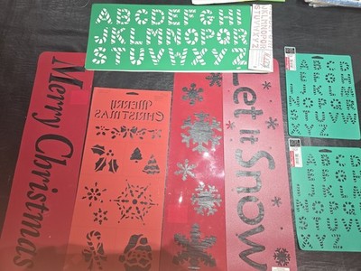 Set Of 7 Diffrent Christmas Stencils