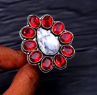 Dendrite opal Gemstone 925 Sterling Silver Handmade Ring Size - 8"