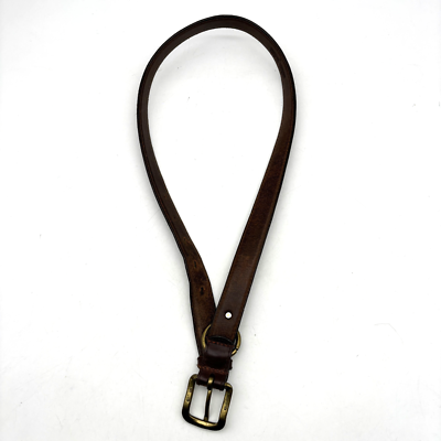 Vintage 90s Guess Logo O-ring Brown Genuine Leather Brass  display picture 1