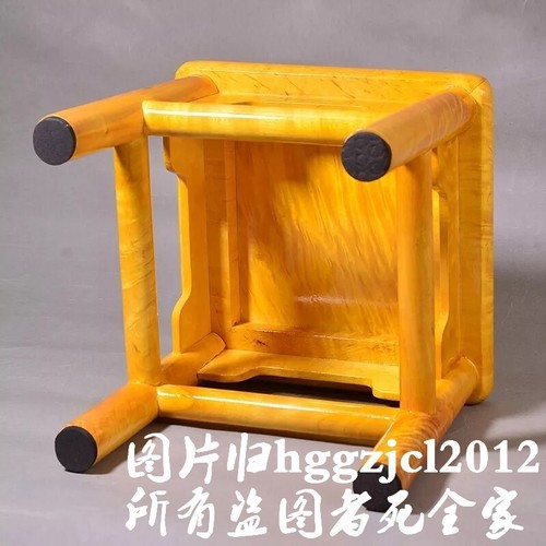 Golden Phoebe Wood Chinese Nanmu Square Stool Wooden Kid Child Sitting Tool - Picture 4 of 4