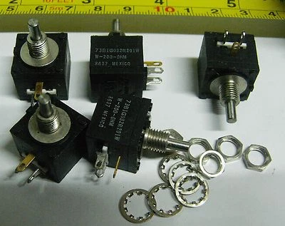 4 x Allen Bradley Mod pot 200R lin potentiometer 3mm shaft AB 73B1G032R201W 201 - Image 1 of 3