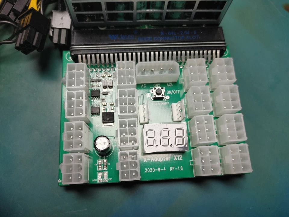 1100W PSU GPU Crypto Mining Power Supply Breakout Board 12 x 24" 16 AWG PCIe 80+ - Image 3 of 4