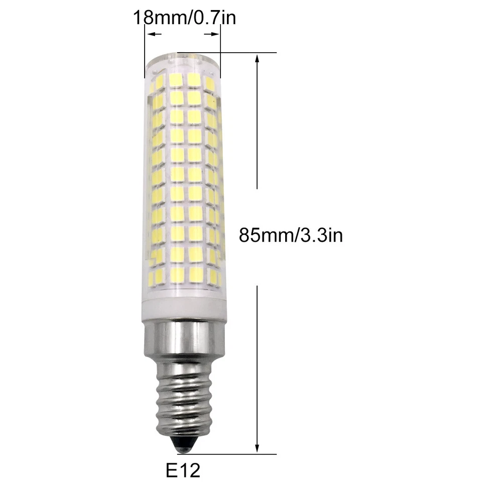 E12 Candelabra LED Bulb C7 10W 110V 136-2835 SMD Ceramics Light Equivalent 100W - Image 2 of 4