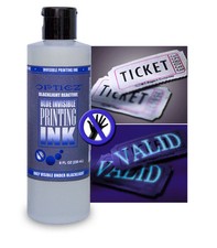 Opticz 8oz Industrial Bright BLUE Blacklight Reactive Invisible UV Security Ink